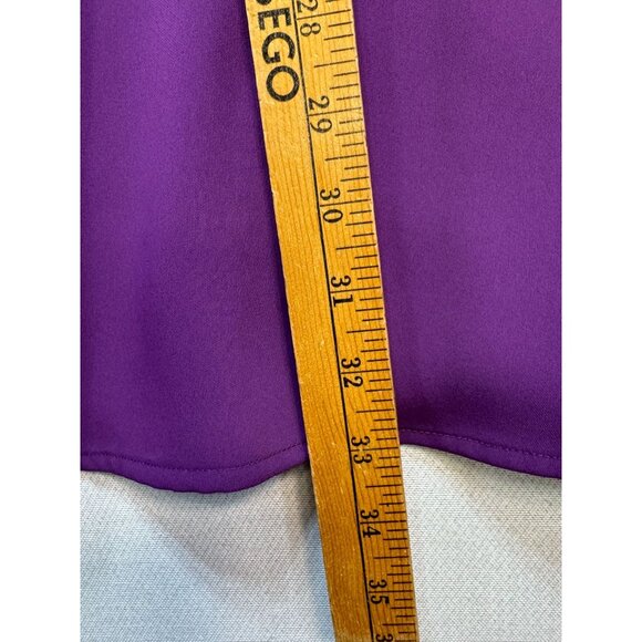 Ann Taylor Loft Ruffle Back Shift Dress Sleeveless Summer Purple Women's Size XS - Picture 4 of 8
